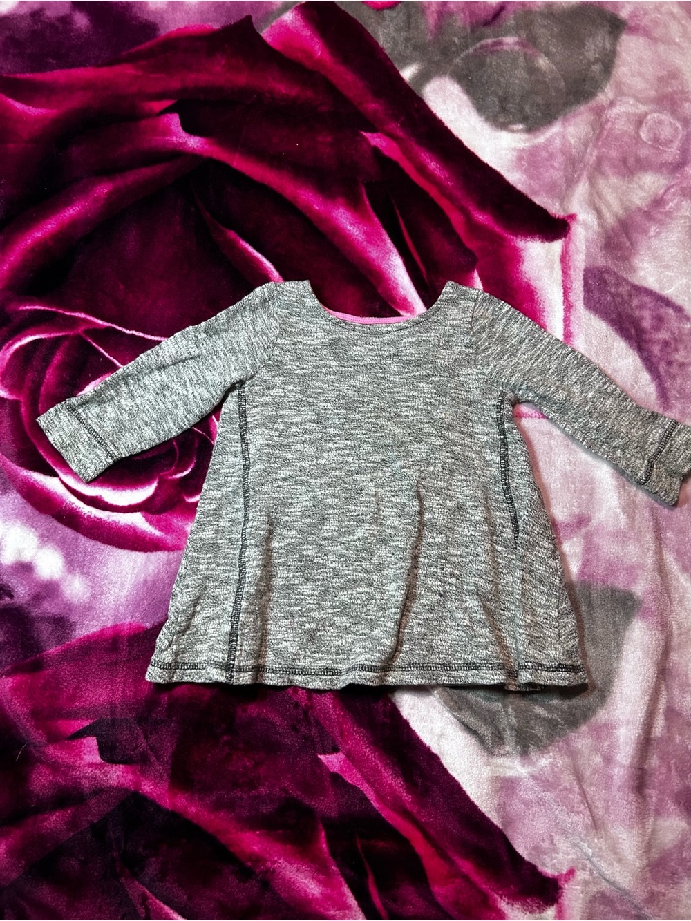 Cat & Jack Gray Knit Long-Sleeve Swing Top